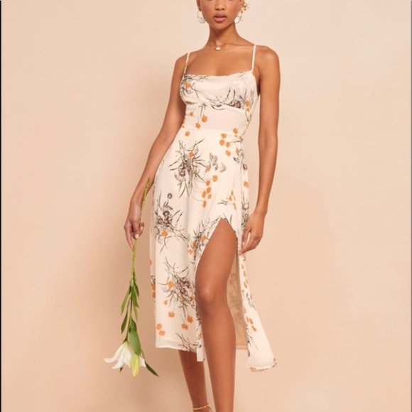 Reformation Dresses & Skirts - Reformation Gala Dress - Elegant White Floral Dress- Size 2 - Princess Print
